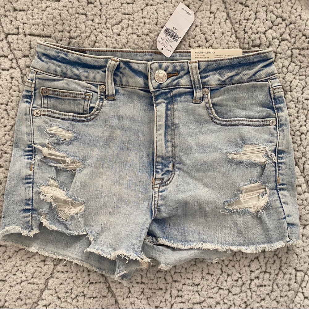 High Rise Denim Shorts